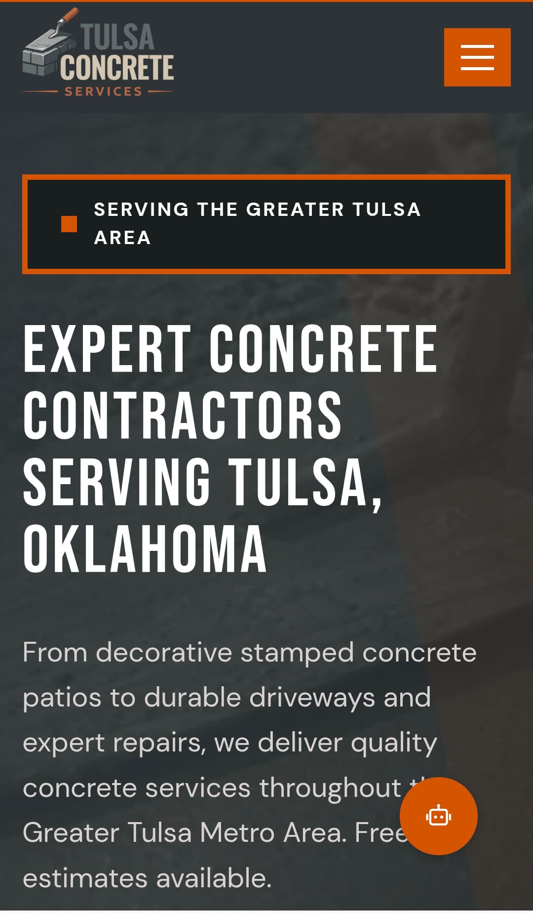 Mobile-optimized contractor website