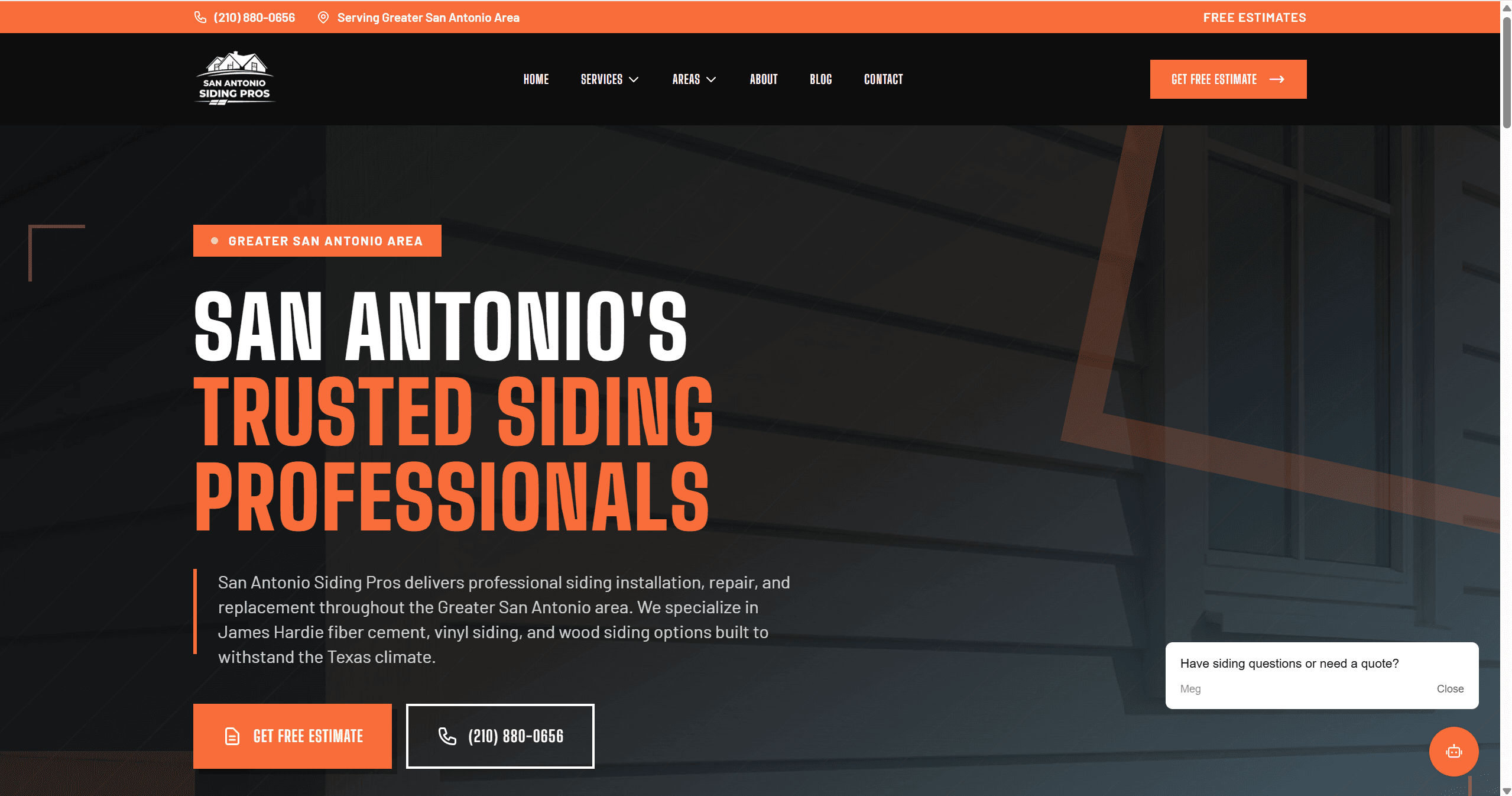 Siding Company website example