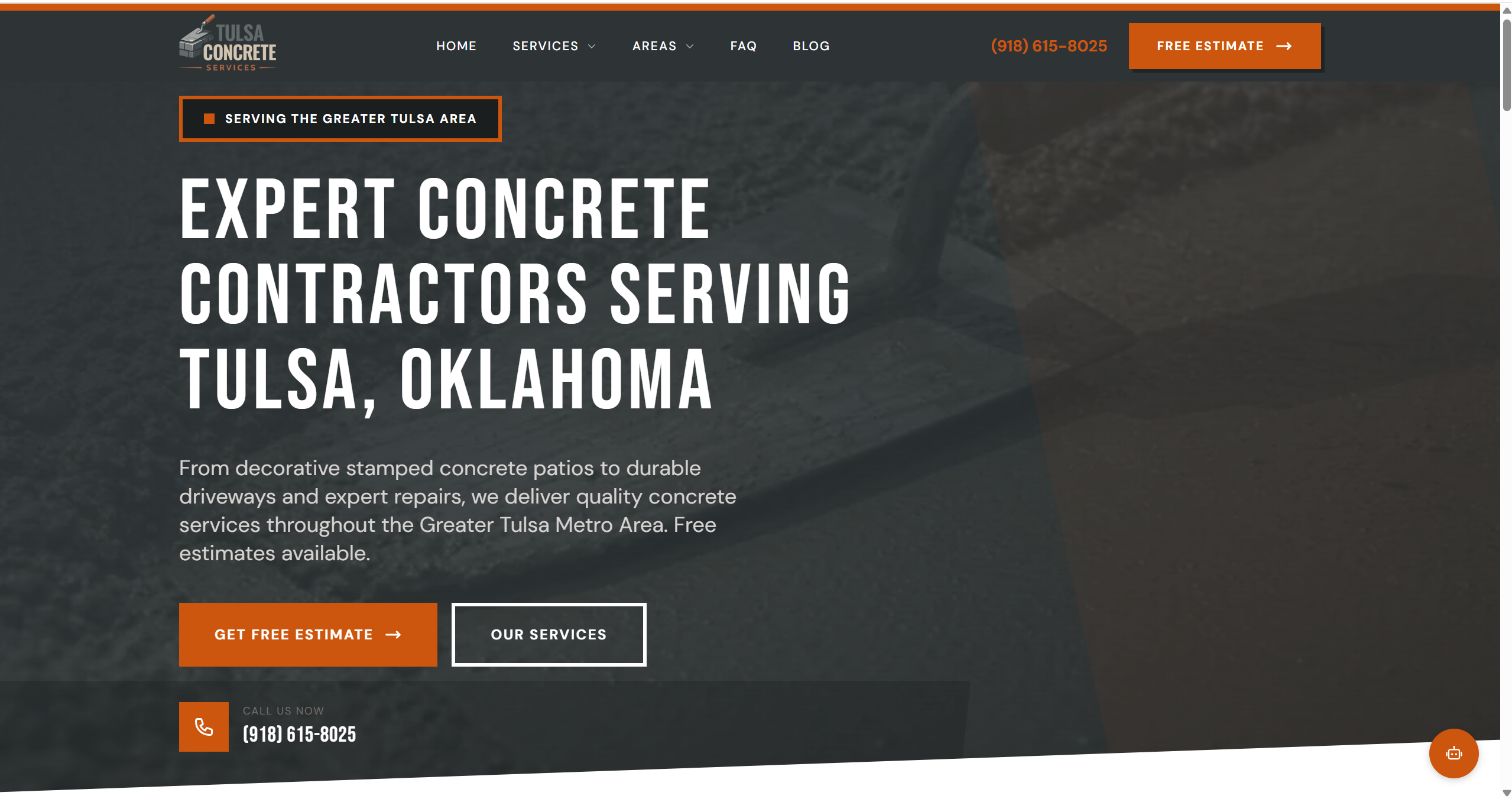 Concrete contractor website