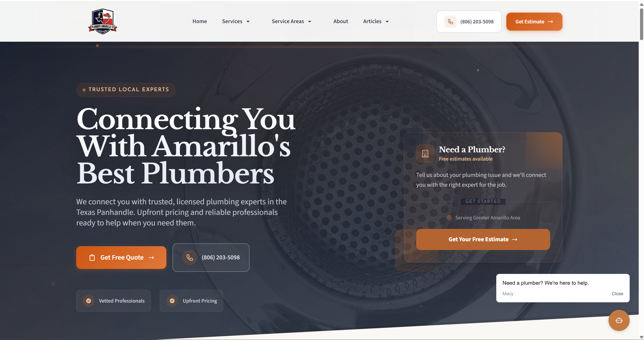 Plumbing company website